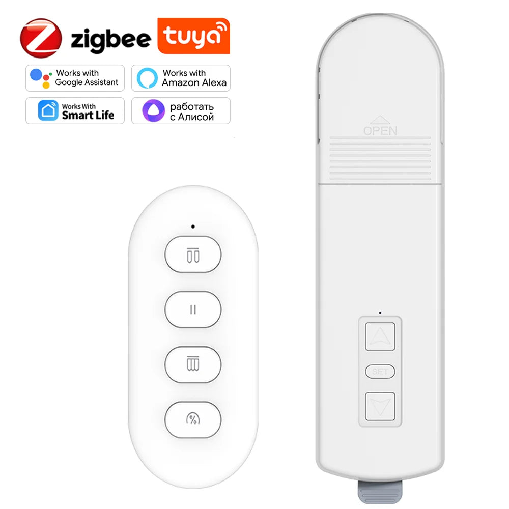 Tuya ZigBee3.0 Smart Life Curtain Motor DIY Chain Motorized Roller Shutter Blinds Shades Drive Motor Alexa Google Remote Control
