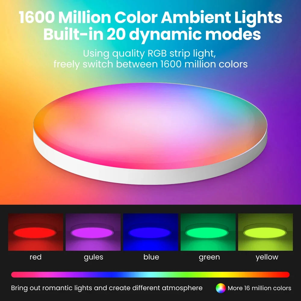 Smart LED Ceiling Lamp - WiFi RGBCW Alexa Voice Control