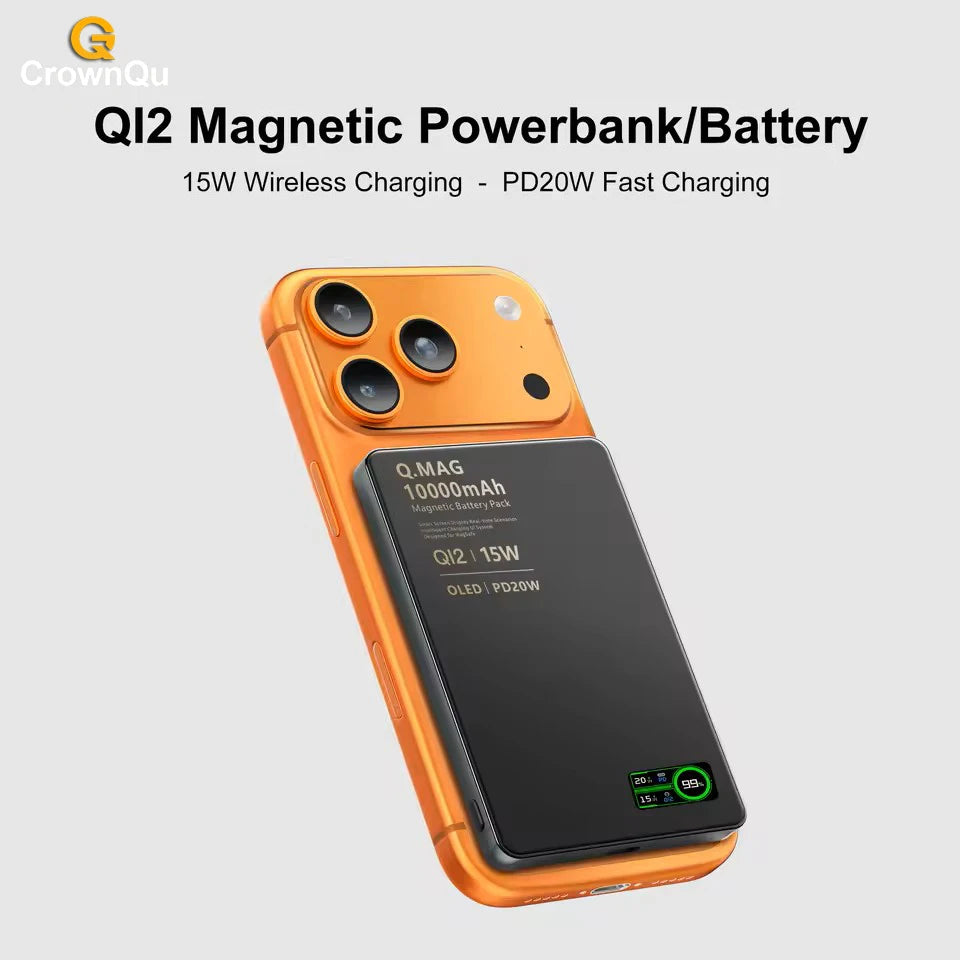 Magnetic Power Bank - Qi 2.1 Wireless Charging 10000mAh