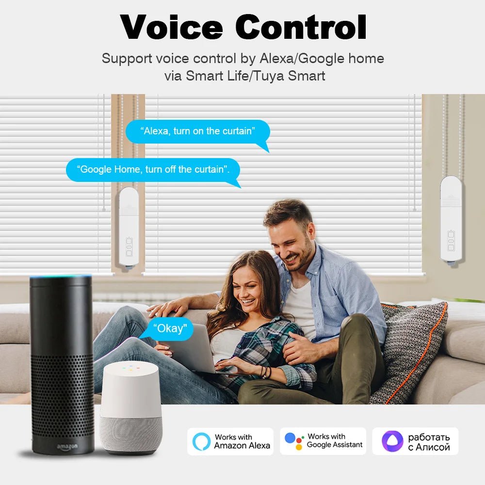Tuya ZigBee3.0 Smart Life Curtain Motor DIY Chain Motorized Roller Shutter Blinds Shades Drive Motor Alexa Google Remote Control
