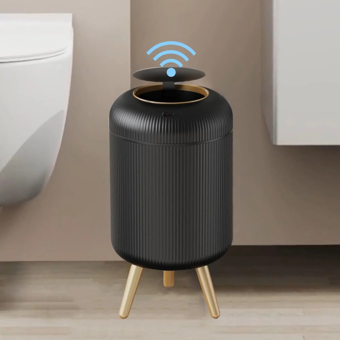 Automatic Trash Can with Lid,  Small Plastic Smart Trash Can, Motion Sensor Trash Can for Bedroom, Bathroom, Kitchen, Office