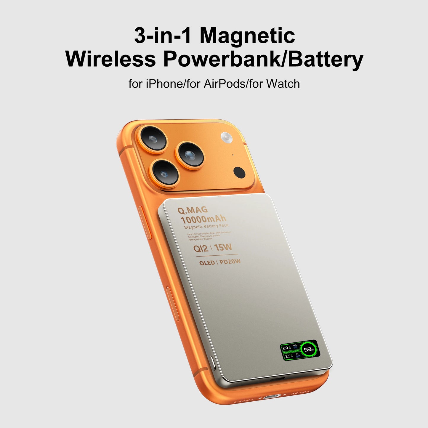 Magnetic Wireless Power Bank - Qi 2.1 Fast Charging 10000mAh