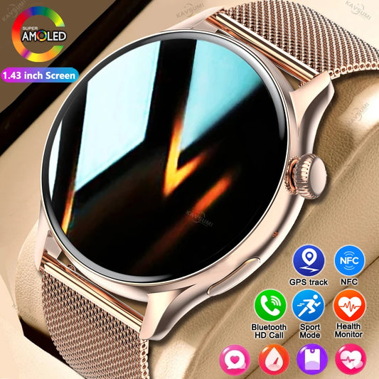 AMOLED Smart Watch for Women - GPS & Heart Rate Tracker