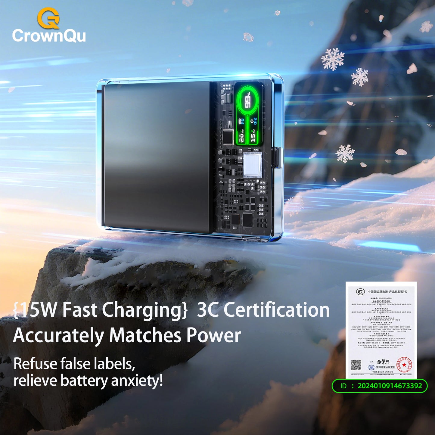 Magnetic Power Bank - Qi 2.1 Wireless Charging 10000mAh