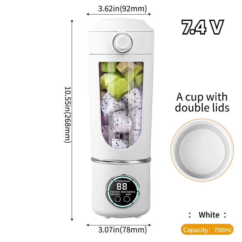 New Portable Juice Maker Blender for Shakes Smoothie 700ML Durable Juicer Steel Blades 2 In 1 Blender Bottle Smoothie Portable