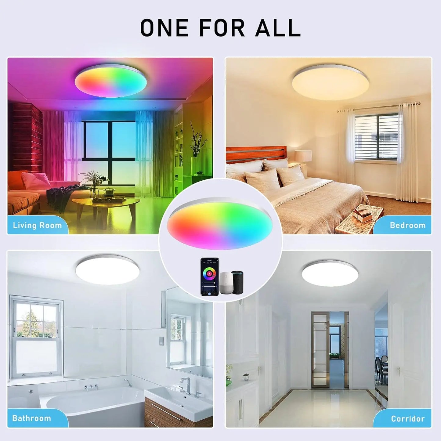 Smart LED Ceiling Lamp - WiFi RGBCW Alexa Voice Control