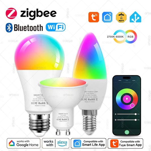 Smart LED Bulb - WiFi Dimmable RGBCW Alexa Compatible