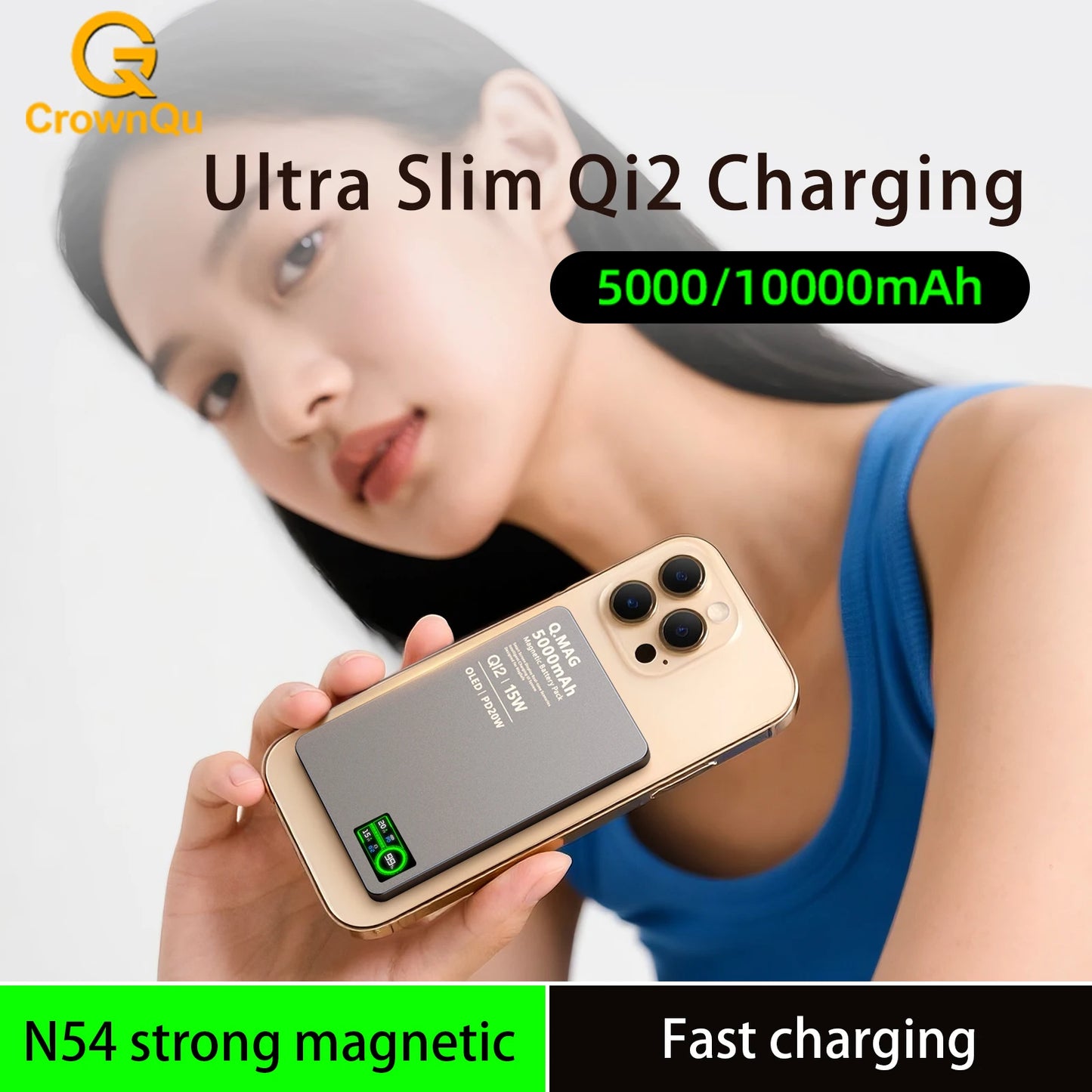 Magnetic Wireless Power Bank - Qi 2.1 Fast Charging 10000mAh