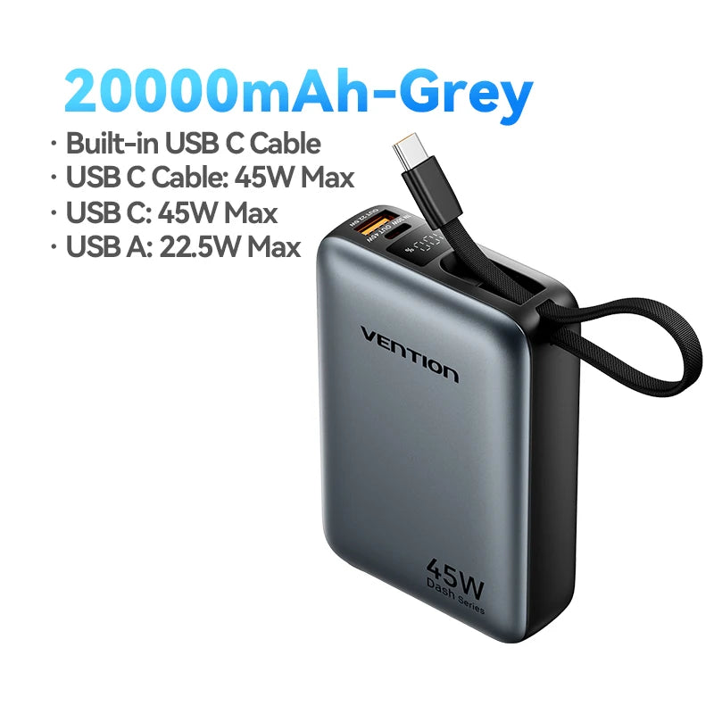 45W Power Bank 20000mAh - Fast Charging Portable Charger